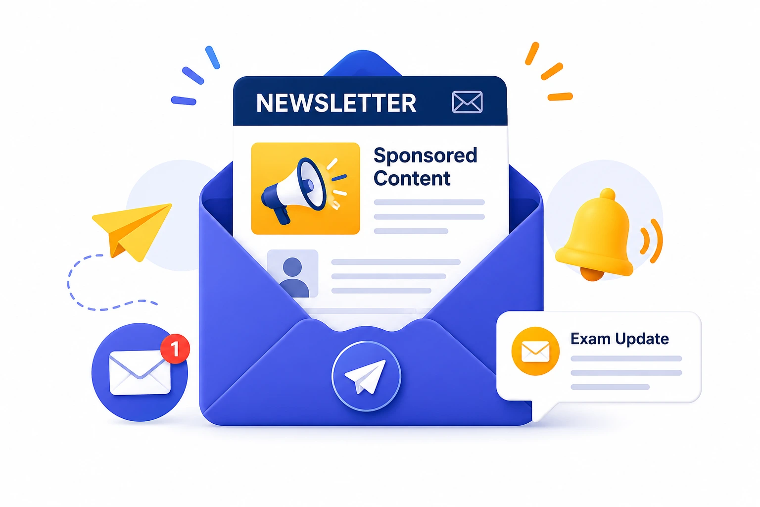 Newsletter and email placement illustration